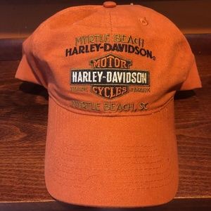 Harley-Davidson Motor Cycles Myrtle Beach SC Baseball Cap Hat Embroidered -Rust